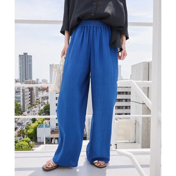 ワイドパンツ パンツ 「WEB限定」接触冷感ワッシャーイージーパンツ レディース