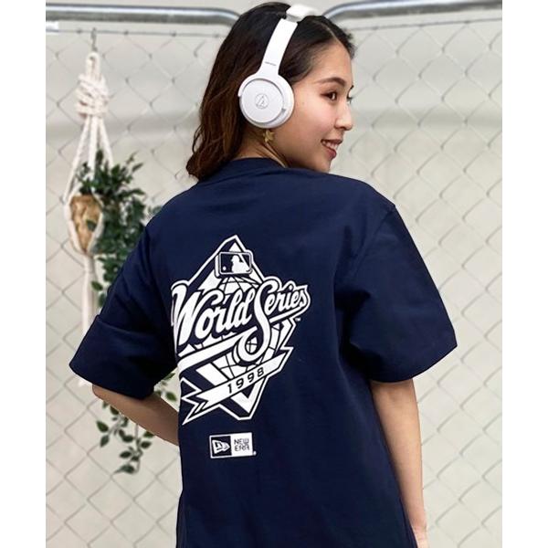 「NEW ERA」 半袖Tシャツ L ネイビー レディース