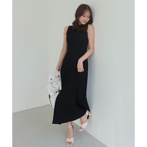 ワンピース BACK RIBBON KNIT DRESS