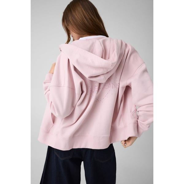 パーカー GUESS JEANS Rhinestone Zip Hoodie パーカー ジップアップ フーディー レディース