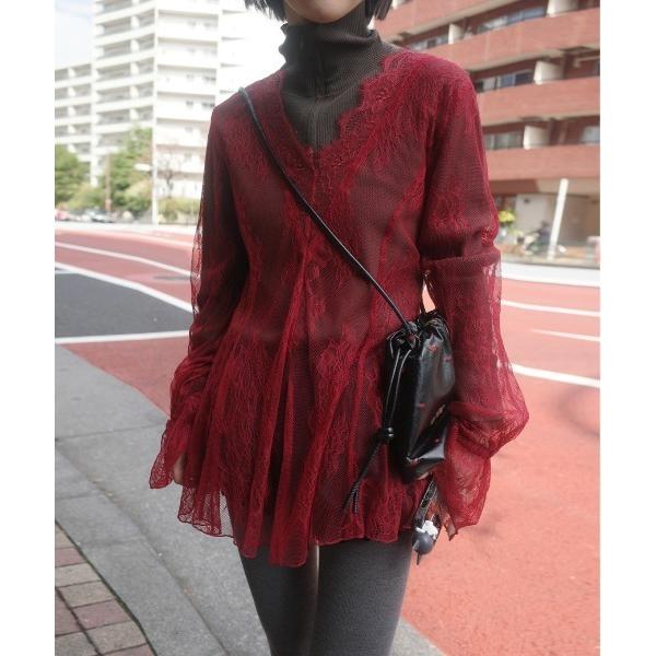 SEE THROUGH LACE TOP レディース
