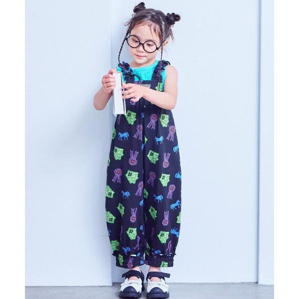 サロペット オーバーオール 総柄オールイン キッズ 子供服 男の子 女の子