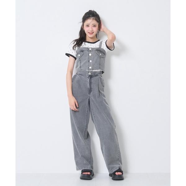 セットアップ 「LTXC/接触冷感/快適」デニムパンツビスチェセット キッズ 子供服 女の子