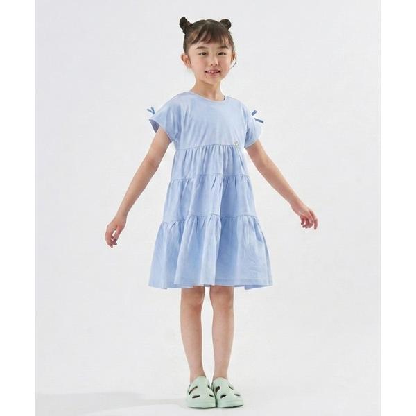 ワンピース 「綿100％」「どちらが前でもOK」ティアードTシャツワンピース キッズ 子供服 女の子