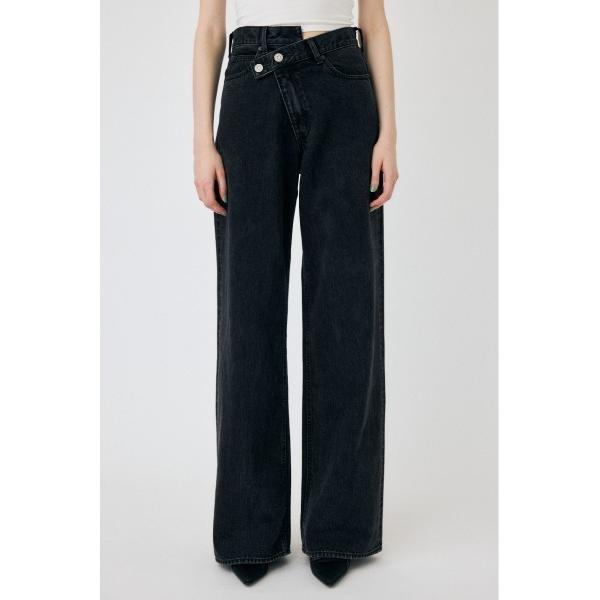 ワイドパンツ ジーンズ デニム デニムパンツ CROSS WAIST WIDE STRAIGHT / クロスウエストワイドストレート レディース