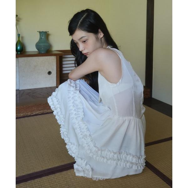 「FEKETE」 ノースリーブワンピース MEDIUM アイボリー レディース