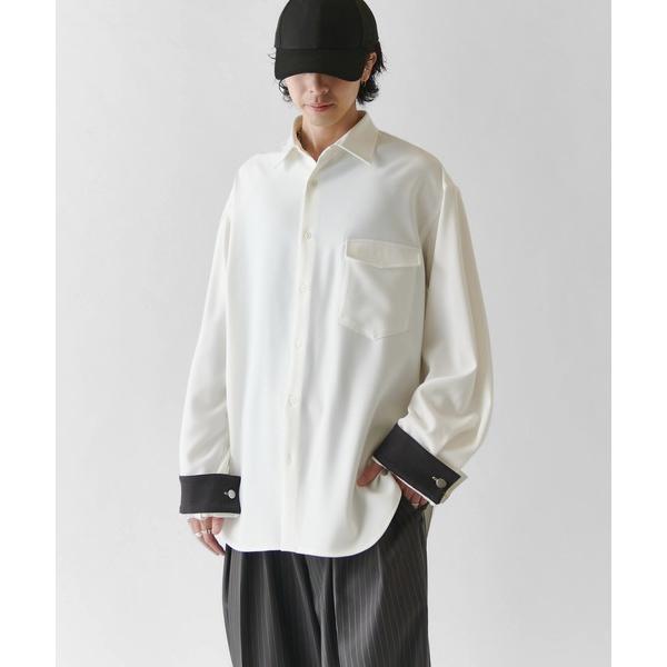 シャツ 「Neucon」TWO-TONE WIDE-CUFF OVER SHIRT / バイカラーワイドカフスオーバーシャツ / 2WAY仕様 メンズ