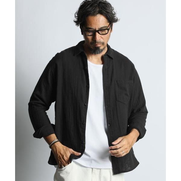 シャツ GARMENT-DYE DOUBLE GAUZE L/S SHIRT：製品染め ダブルガーゼ リラックスカジュアルシャツ / 接結ガーゼ / ガーメントダイ / 製品染め / フェード感