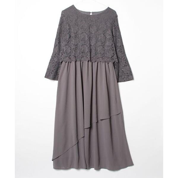 「Cinderella」 7分袖ワンピース X-LARGE ダークグレー レディース