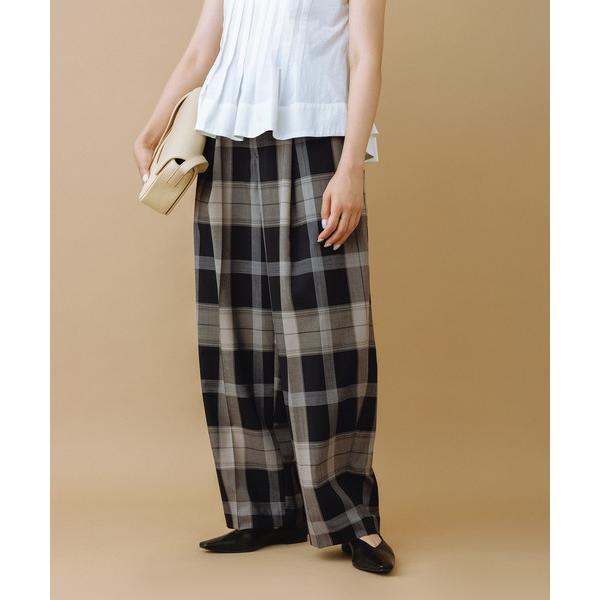 スラックス パンツ TWトロチェックスラックス/防シワ レディース
