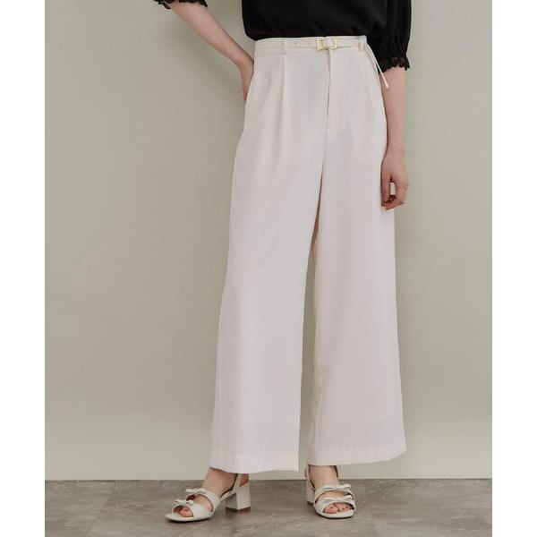 ワイドパンツ パンツ 「洗える」タック ワイドパンツ レディース