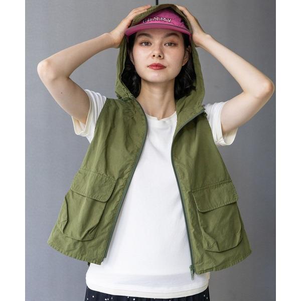 ベスト ジレ 夏 BOYSシルエットフードベスト レディース