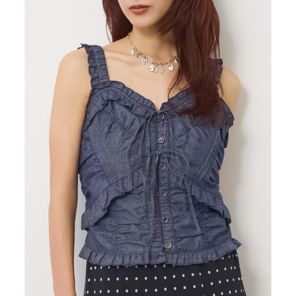 ブラウス シャツ DUNGAREE SQUEEZE CAMI BLOUSE ダンガリースクイーズキャミブラウス 夏服 レディース