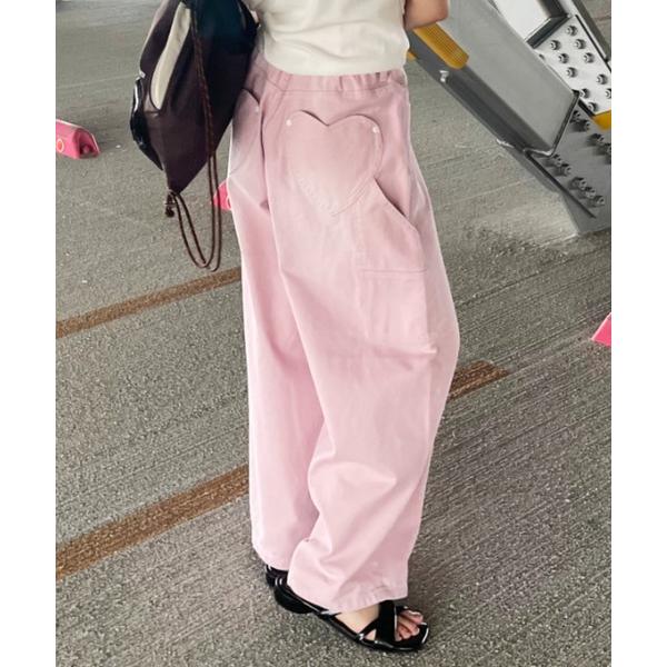 ワイドパンツ ジーンズ デニム デニムパンツ Heart Pocket ペインターカーブデニム レディース