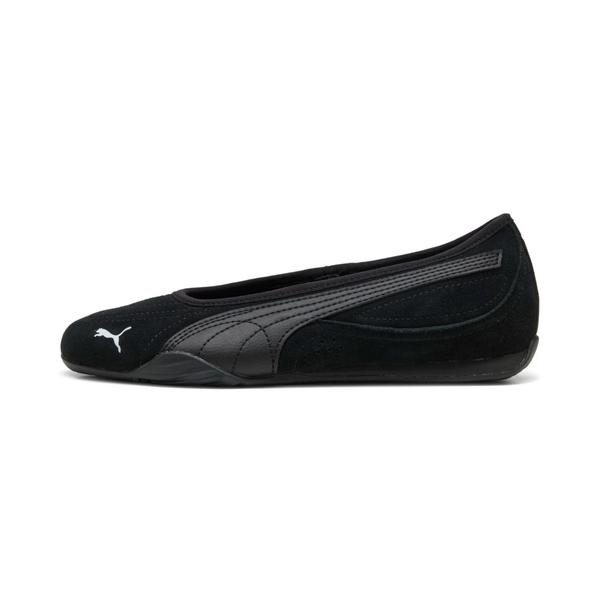 「PUMA」 フラットパンプス 24.5cm ブラック×ホワイト レディース