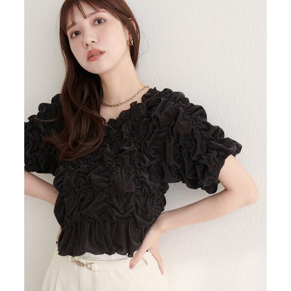 tシャツ 半袖 シアーベロアシャーリングTOPS レディース