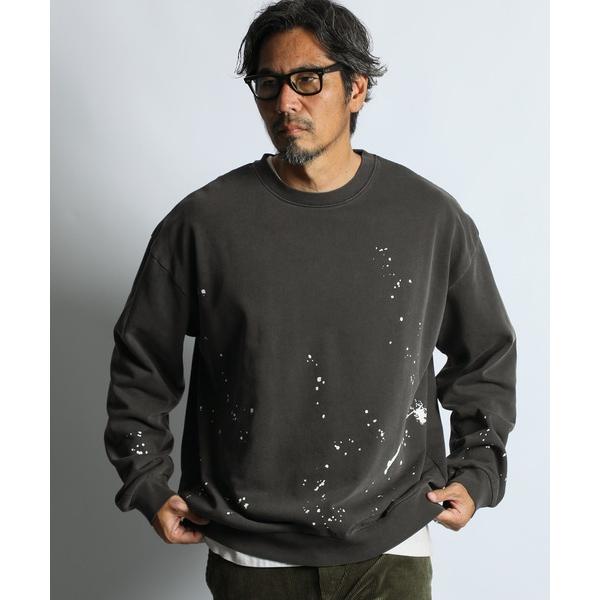 トレーナー スウェット 「WEB限定アイテム」SPLATTER USED SWEAT CREW：セットアップ対応 ペイントプリント ユーズドライク スウェット / スプラッターデ…