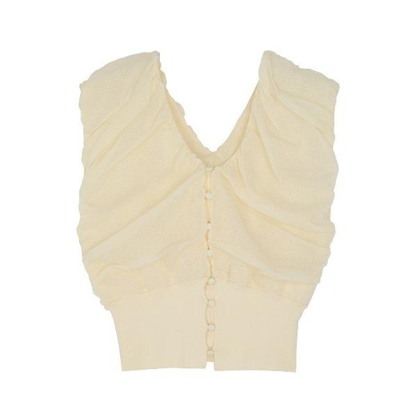 ブラウス シャツ 夏 2WAY FULL GATHER KNIT BLOUSE レディース