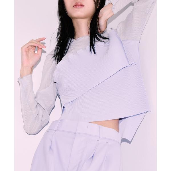 tシャツ 「kotohayokozawa/コトハヨコザワ」「STUDIOUS別注」SHEER DOCKING CREW TOPS/シアードッキングクルートップス/ウォッシャブル レディース
