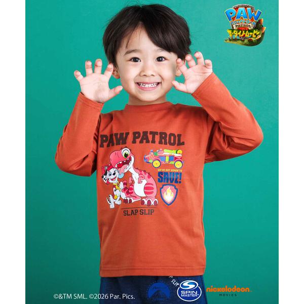 tシャツ 「パウ・パトロール×SLAPSLIP」無地＆袖切り替えプリント長袖Tシャツ(90~130cm) キッズ 子供服 男の子 女の子