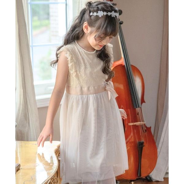 ドレス 発表会 卒園式 入学式 アンティークカラーレースドレス キッズ 子供服 女の子 の商品画像