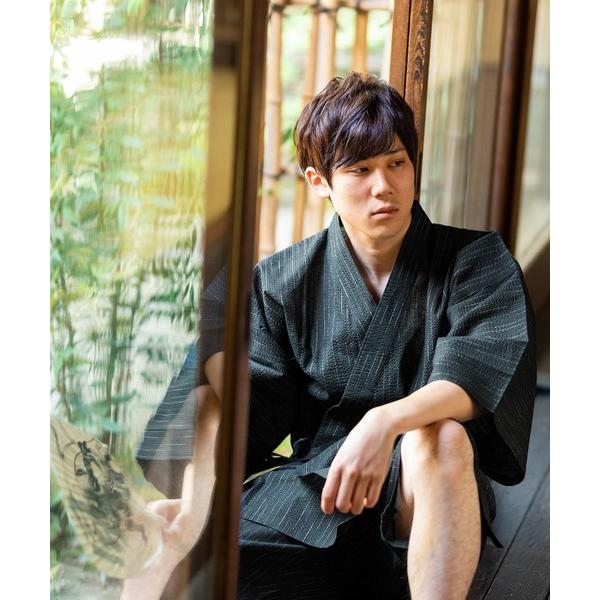 浴衣 メンズ 綿麻甚平 しじら織り　 S/M/L/LL/3L/4L メンズ の商品画像