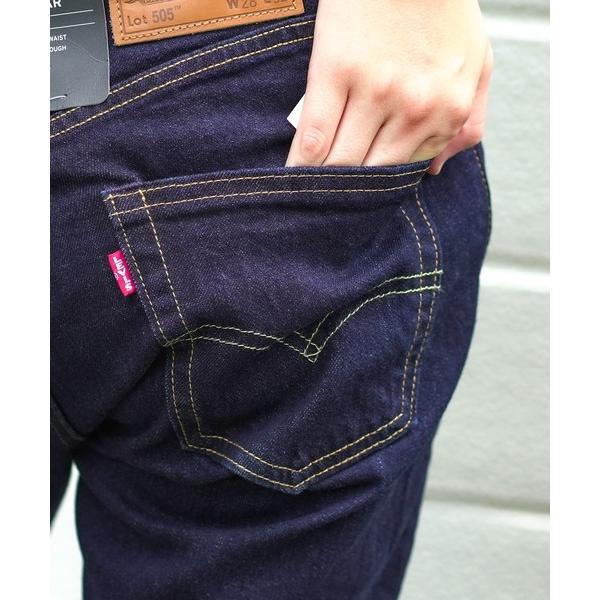 ジーンズ 「LEVI'S/リーバイス」「脱ぎ履き楽々ジップフライ」505 レギュラーストレート ワンウォッシュ 濃紺 リンス 定番デニム（Yahoo!・ZOZOTOWN Yahoo!店）