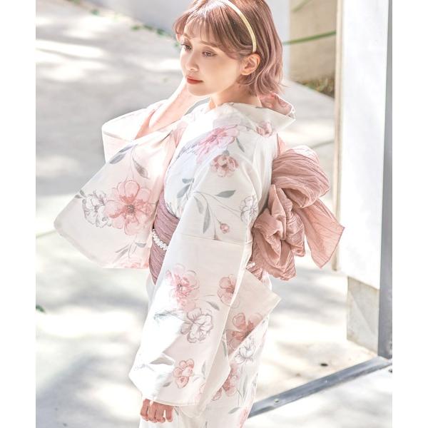 1人で”5分”簡単着付け 【 ワンピース浴衣 3点セット 】 ぷち兵児帯 浴衣 セット レディース ワンピース 二部式 セパレート 2way 浴衣セット 浴衣レディース (rg)