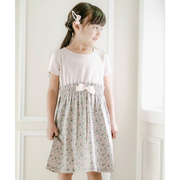 ワンピース 半袖リボンドッキングワンピース キッズ 子供服 女の子（Yahoo!・ZOZOTOWN Yahoo!店）