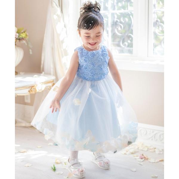 ドレス 発表会 卒園式 入学式 バラチュール 裾花びらドレス キッズ 子供服 女の子 の商品画像