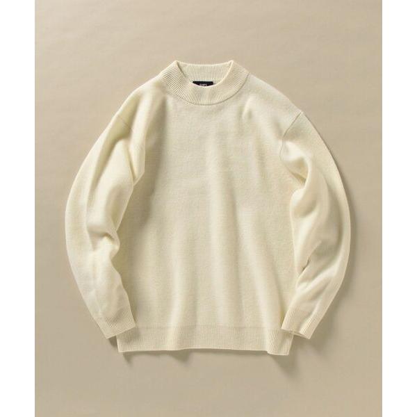 ニット SHIPS: ラムウール ダブルフェイス ハイネック プルオーバー