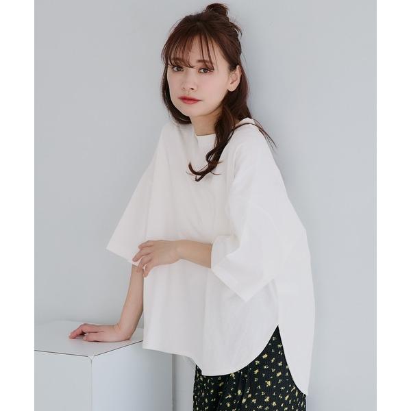 tシャツ ＼新色追加／ビックシルエット5分袖テールカットカットソー レディース（Yahoo!・ZOZOTOWN Yahoo!店）