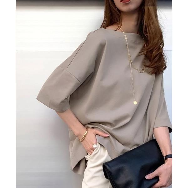 tシャツ 綿100％、さらり滑らか。華奢見せ、シンプルルーズプルオーバー レディース（Yahoo!・ZOZOTOWN Yahoo!店）