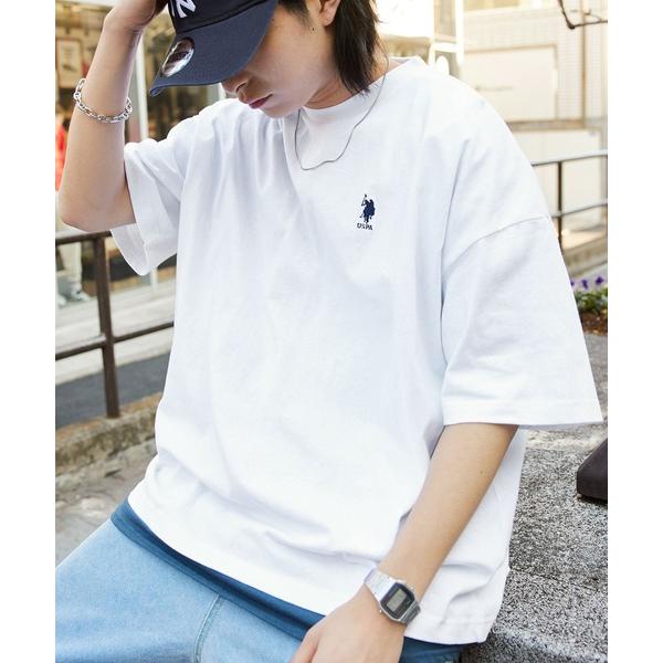 tシャツ U.S. POLO ASSN. /ユーエスポロアッスン 別注ワンポイント刺繍 ビッグシルエットカットソー 半袖tee トップス（Yahoo!・ZOZOTOWN Yahoo!店）