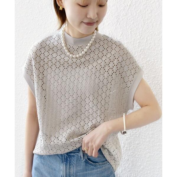 tシャツ 「WEB限定」「手洗い可能」アイレット クルーネック プルオーバー レディース（Yahoo!・ZOZOTOWN Yahoo!店）