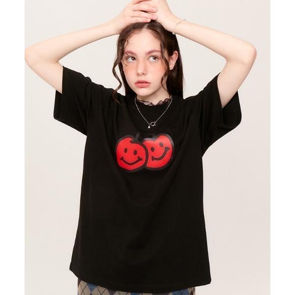 tシャツ Tシャツ 「KIRSH/キルシー」 BIG DOODLE CHERRY T-SHIRTS KH/ビッグチェリープリント半袖Tシャツ