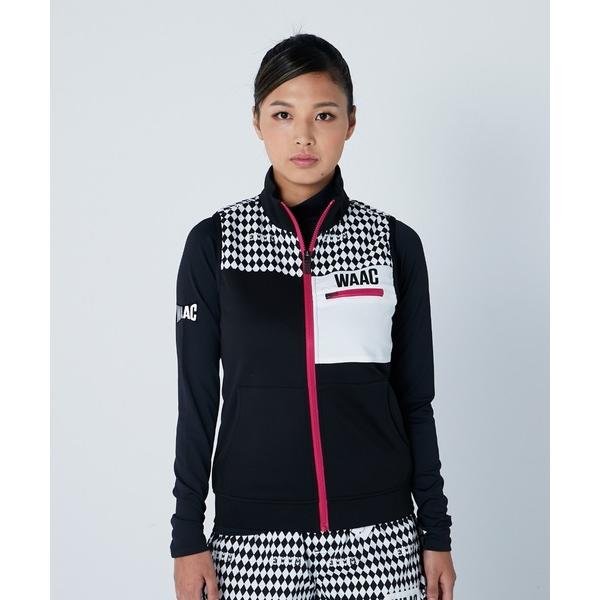 値下げ ほぼ未使用 WAAC チェック柄 レディースベスト ゴルフ｜Yahoo