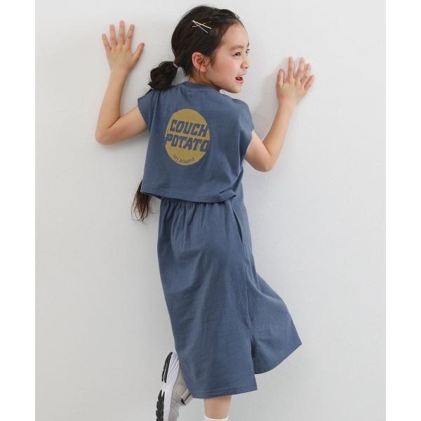 ワンピース 後ろ姿もかわいい 綿100% バックデザイン 半袖ワンピース キッズ 子供服 女の子