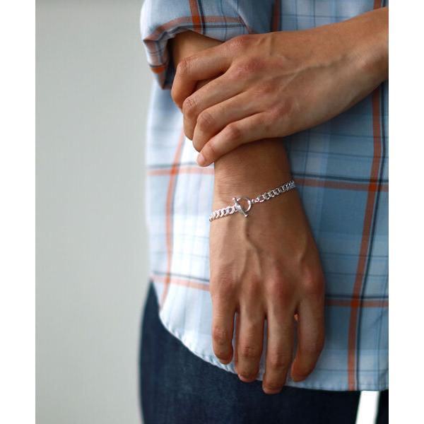 ブレスレット BEAMS/カーブ チェーン ブレスレット SILVER925 メンズ レディース