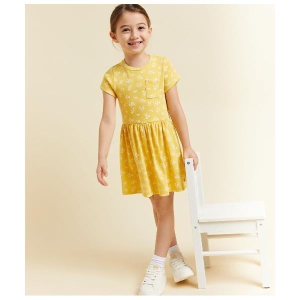 ワンピース プリント半袖ワンピース