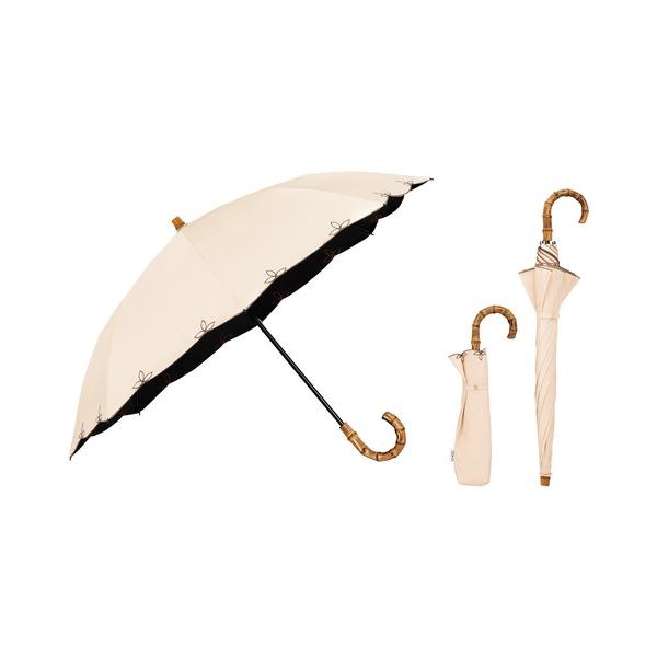 折りたたみ傘 完全遮光100% 最強の日傘「UVO（ウーボ）」2段折 刺繍スカラップ ミニ レディース の商品画像