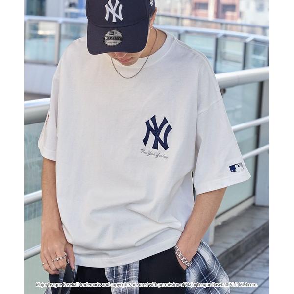 tシャツ MLB/メジャーリーグベースボール 別注 ワッペン刺繍 ビッグシルエット半袖Tシャツ メンズ レディース の商品画像