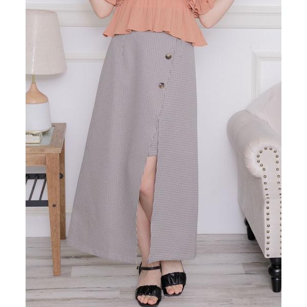 スカート レディース フロントボタンラップSK