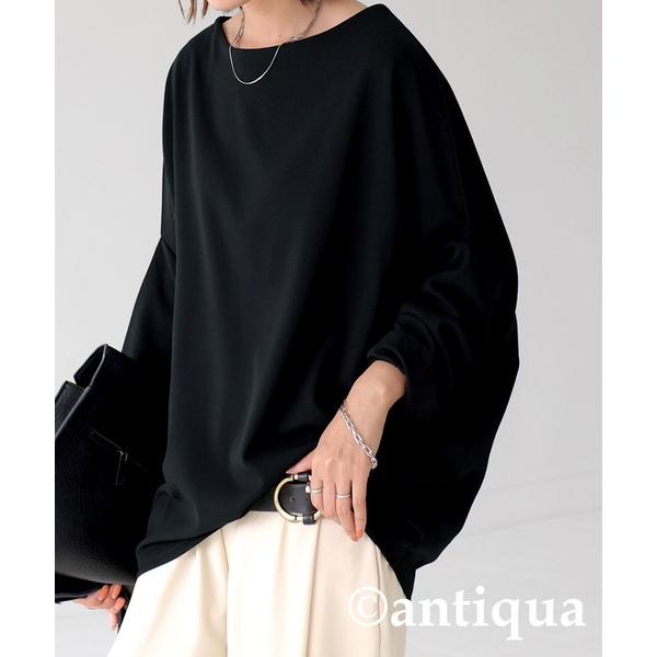 アンティカ antiqua tシャツ ボートネックドルマントップス レディース