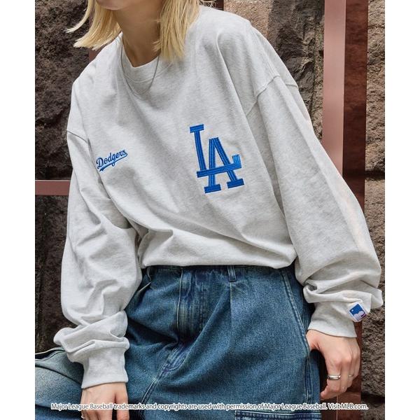 tシャツ MLB/メジャーリーグベースボール 別注 ワッペン刺繍 ビッグシルエット長袖Tシャツ レディース メンズ の商品画像