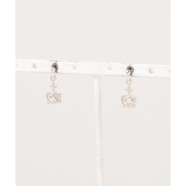 ピアス シルバー925ジルコニアクラウンピアス レディース