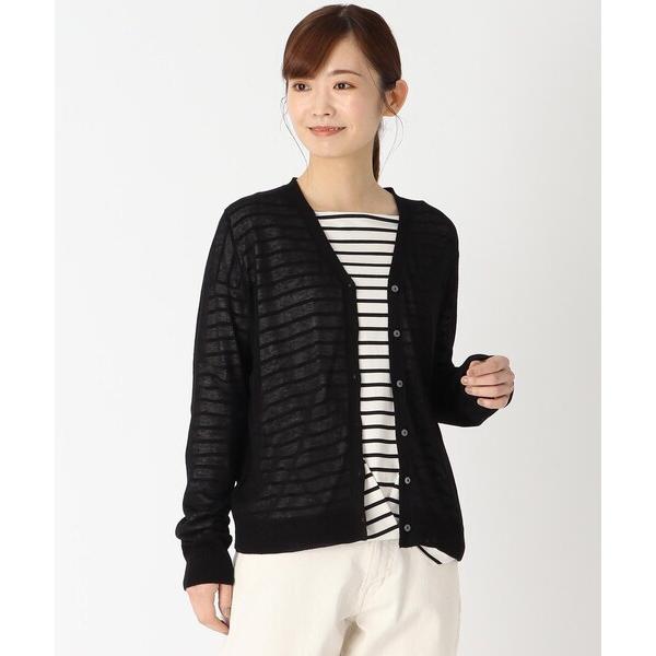 美品★FOXEY/フォクシーカーディガン メロディ ナチュラル　ボーダー40 美品☆FOXEY/フォクシーカーディガン メロディ ナチュラル