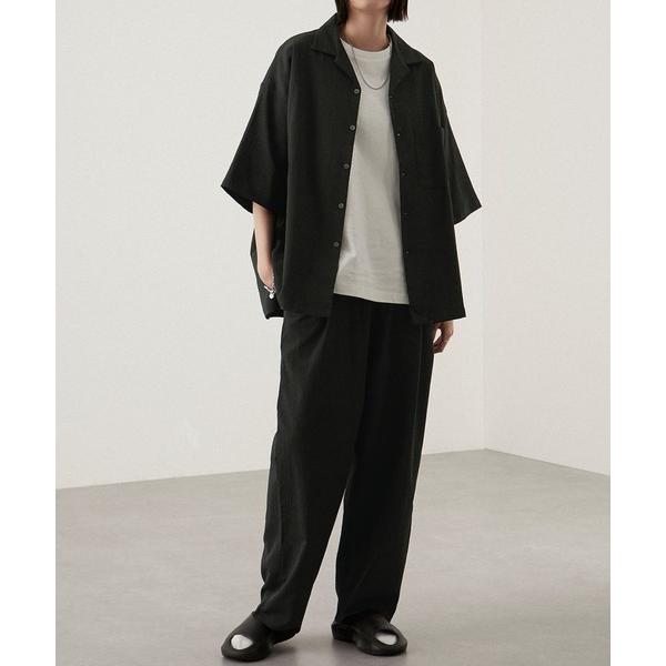 セットアップ セットアップ 2点セット ビッグシルエットオープンカラー半袖シャツ＆タックイージーセミワイドテーパードパンツ メンズ レディース の商品画像