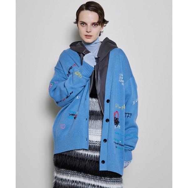 カーディガン Life Word Embroidery Knit Cardigan/ライフワードエンブロイダリーニットカーディガン レディース の商品画像