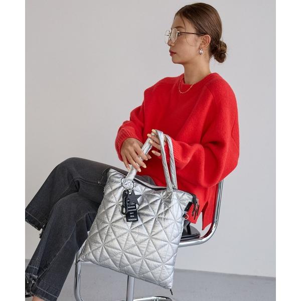 トートバッグ チャーム付き3WAYキルトトート レディース の商品画像